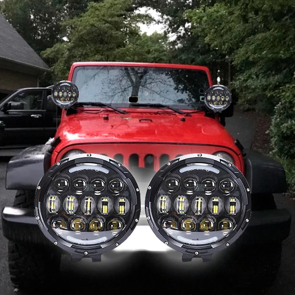 7'' 105W Round LED Work Lights HighLow Beam DRL 7 Inch Led Driving Light for Jeep Trucks Offraod 4x4 LED Working Spot Light (39)
