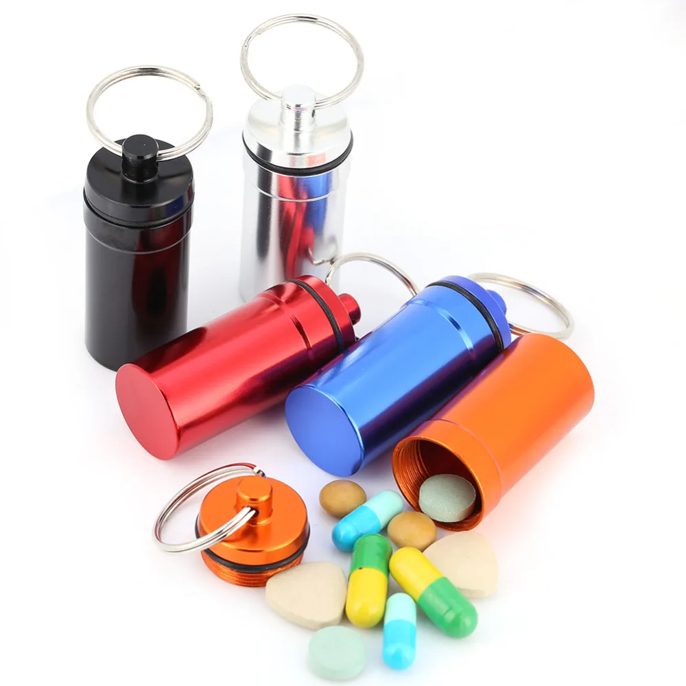 Buy Waterproof Alloy Aluminum Pill Bottle Keychain