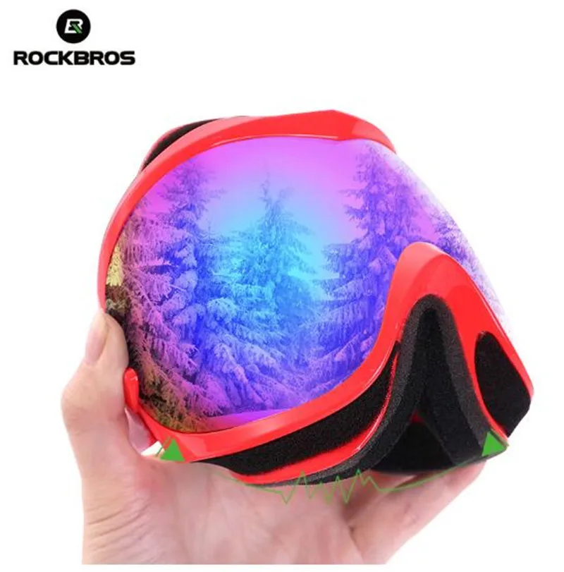 ROCKBROS los gafas de esquí doble Lenes Anti-niebla Snowboard gafas lente de la PC gafas Snowboard mujeres hombres UV400 gafas