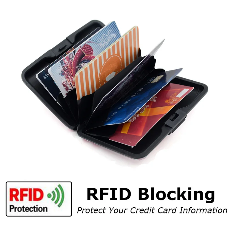 PURDORED 1 قطعة فلامنغو حامل بطاقة للجنسين الألومنيوم الأعمال حامل بطاقات بخاصية تحديد التردد اللاسلكي بطاقة محفظة حالة tarjetero موهير دروبشيبينغ