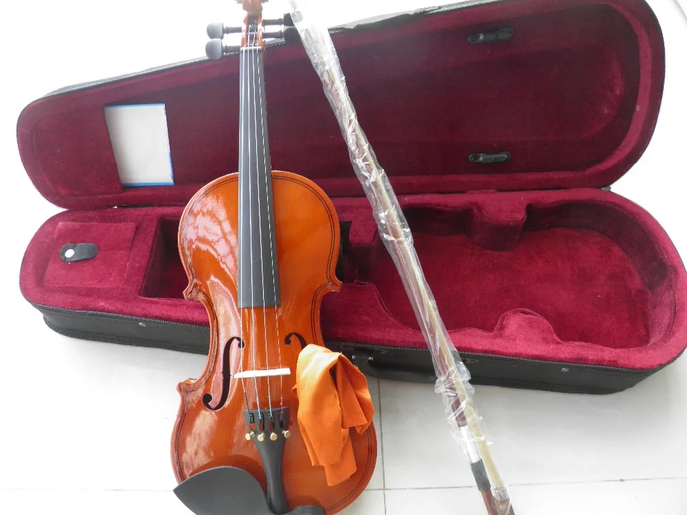 

wood violin full set with case bow