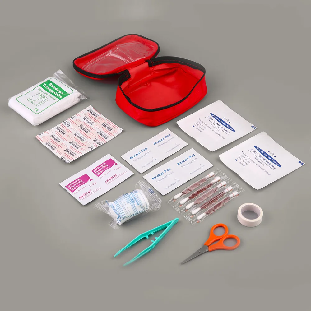 (12 piezas) primeros Auxilios para deportes al aire libre viaje Camping emergencia bolsa con vendas torniquete botiquín