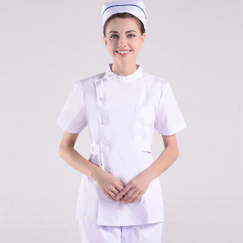Rosa Laboratorio Cappotto Medico Abbigliamento Infermiera Ospedale Scienziato School Fancy Dress Costume per Gli Adulti di Usura del Lavoro Uniforme Delle Donne Scrub Set