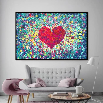 

XX3081 Home Decor HD Prints Canvas Posters Framework red loving Heart Trees Pictures Living Room Wall Art unframed paintings