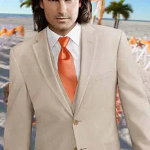 Новое поступление, популярные мужские костюмы для смокингов, смокинг цвета хаки на заказ, заостренный лацкан с двумя пуговицами, мужские костюмы