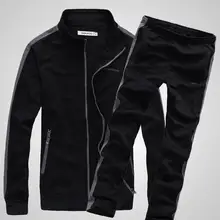 KEENEST осень зима толстовки повседневное хлопок утолщаются мужские спортивный костюм бег спортивная куртка и брюки