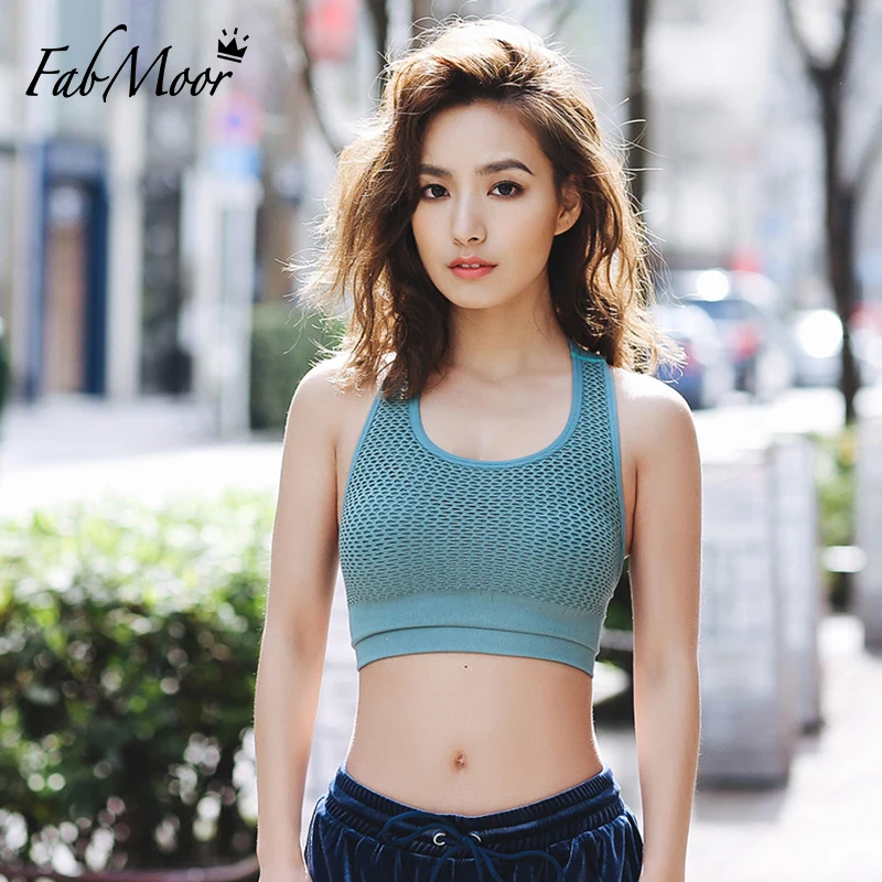 Women Seamless Sport bra All Hollow out Slash detail Flattering Open