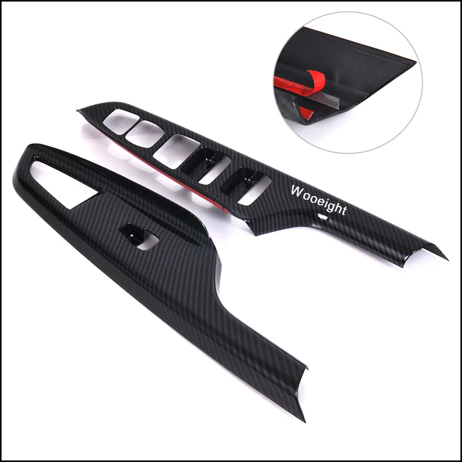 4Pcs Car Electric Carbon Fiber Window Switch Door Panel Handle Armrest Button Cover Trim For Hyundai Encino Kauai Kona 2018 SUV (3)