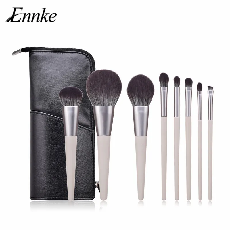 

ENNKE 8pcs Makeup Brushes Set Soft Foundation Powder Eyeshadow Eyebrow Brush Professional Make Up Brushes with PU Makeup Bag