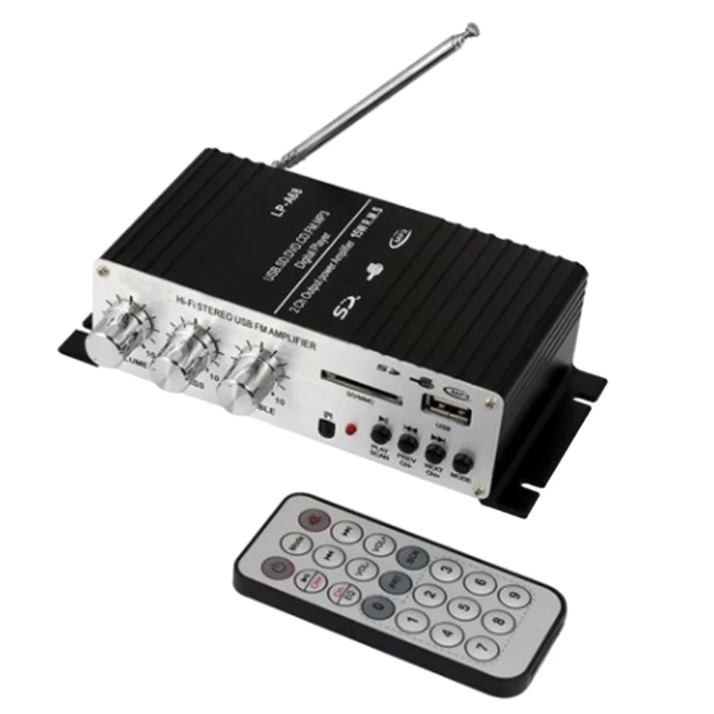 

LP - A68 HiFi 12V Car Amplifier Powerful Stereo Audio FM Radio Subwoofer Support USB SD FM RCA with Infrared Remote Control