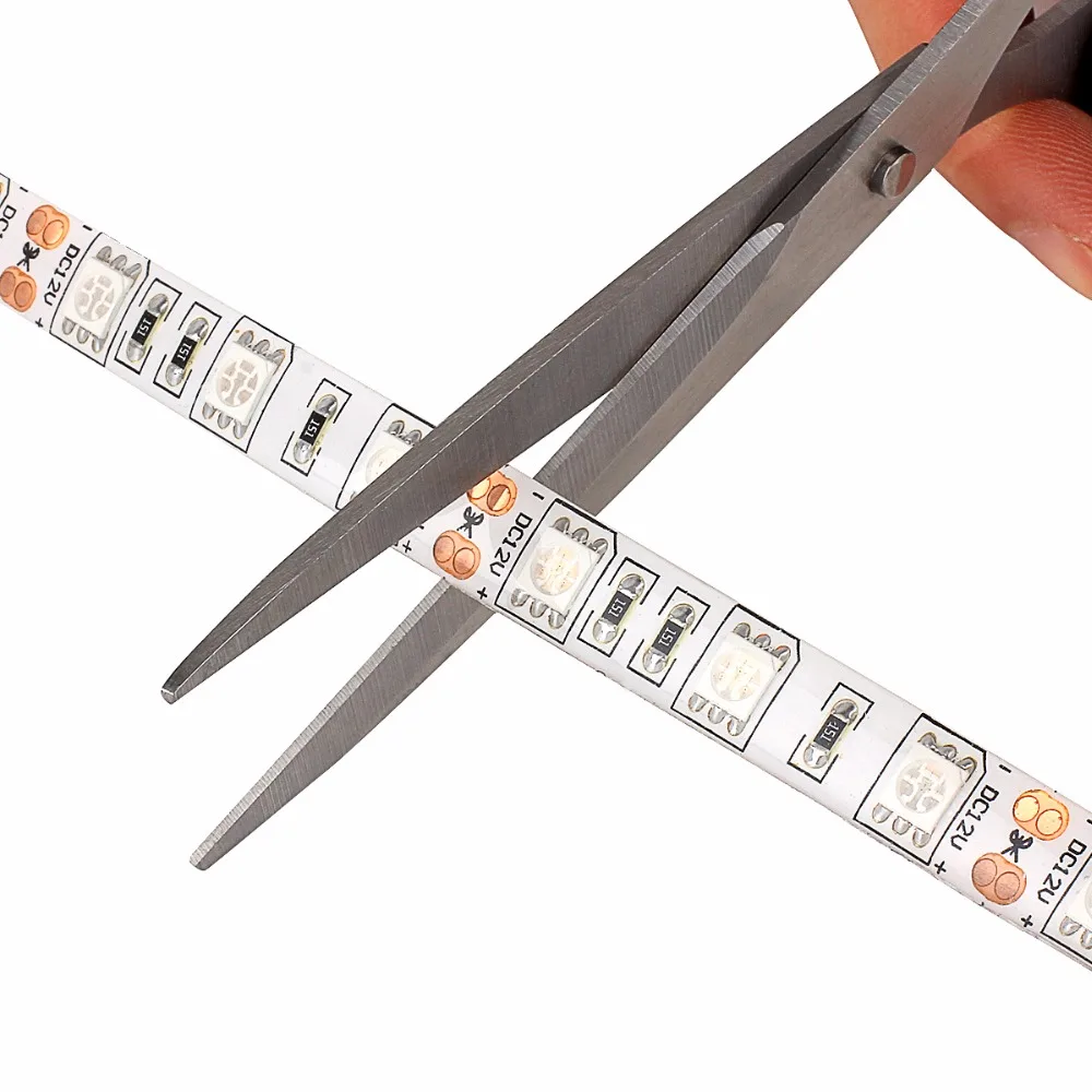 Blue LED Strip Light DC 12V 5M 5050 SMD 60LEDs/m Waterproof Flexible Lamp Band Ribbon Tape LED Light Strip for Home Decoration