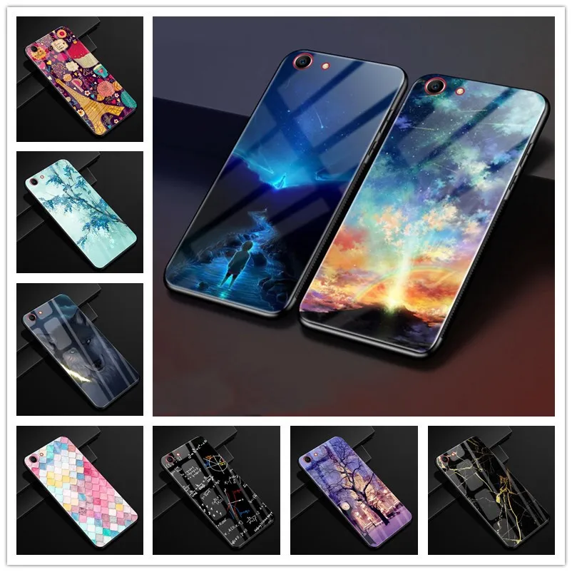 

For OPPO A83 Case Glass Tempered Hard Back Cover For OPPO A83 A83T Case Cover Soft Bumper 5.7'' Phone Cases for oppoa83 OPPOA1