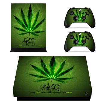 

Green Leaf Weed Tree Faceplates Skin Console & Controller Decal Stickers for Xbox One X Console + Controller Skin Sticker