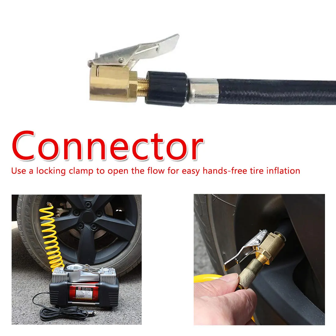 

Tire Air Thread Nozzle Adapter Car Pump Accessories Fast Conversion Head Clip Type Nozzle Connector Adapter Car Accessories