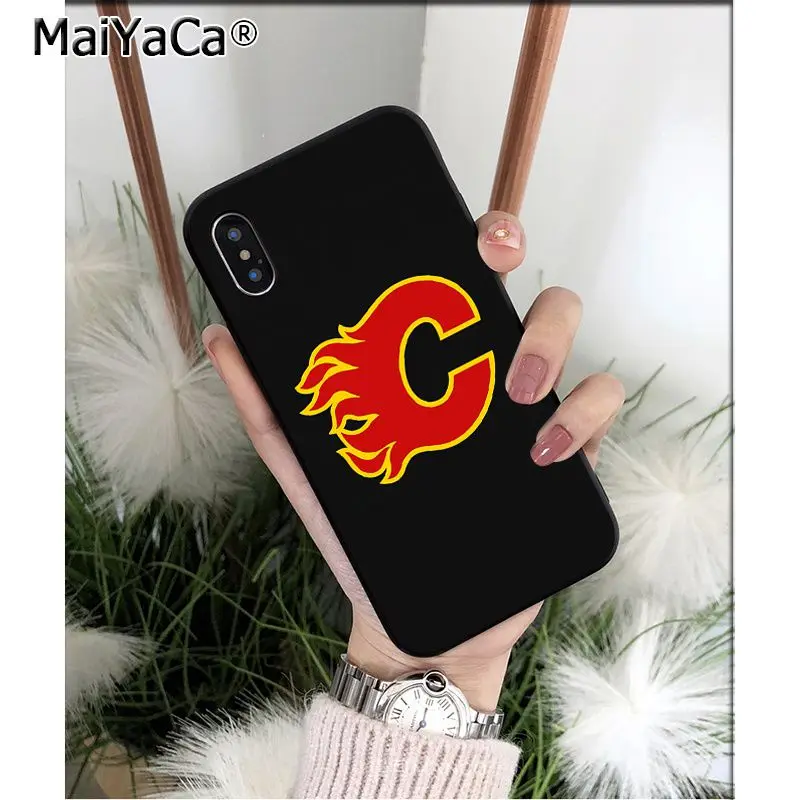 MaiYaCa Calgary Flames ТПУ Мягкие аксессуары для телефонов чехол для телефона для Apple iPhone 8 7 6 6S Plus X XS MAX 5 5S SE XR Чехол для мобильного телефона s