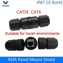 Металлическое Экранирование CAT5E CAT6 открытый RJ45 Панель Крепление LAN разъем Ethernet сетевой кабель удлинитель адаптер водонепроницаемый 8P8C 1u