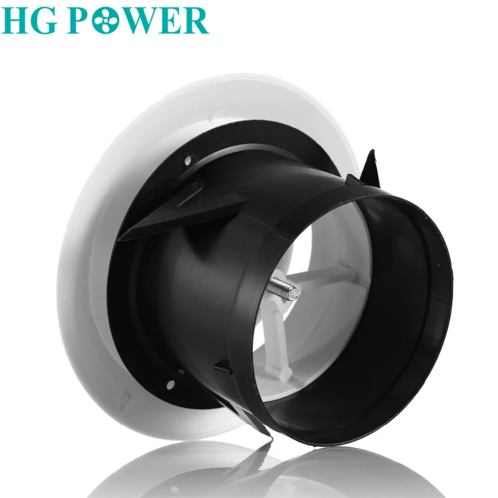 Low Noise Kitchen House Ventilation Grille Plastic Round Wall Vents Cover Built-in Fly Screen Mesh for Toilet Bathroom Office