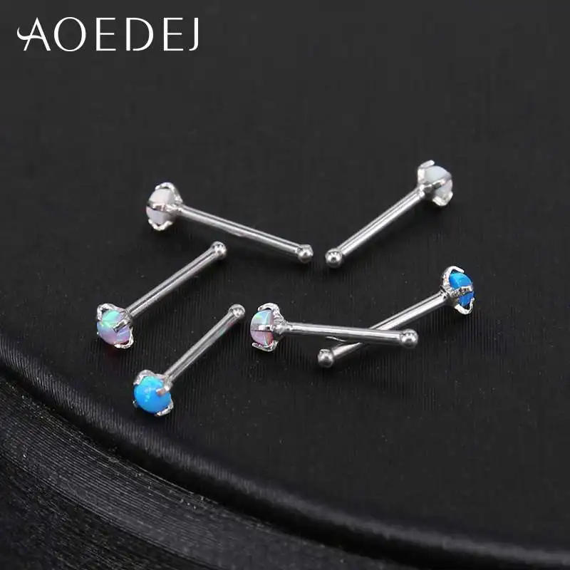 Серьги гвоздики AOEDEJ из нержавеющей стали для пирсинга ноздрей ювелирные