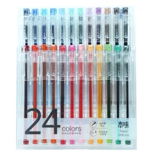 24 шт./лот Kawaii воды Мел Красящие ручки 24 различных Цвета гелевая ручка для подарок новинок канцелярские