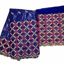 Базен riche getzner Королевский Буле кружева с камнями последний хлопок из жаккардовой парчи для свадьбы 5+ 2 ярдов/партия KY-30