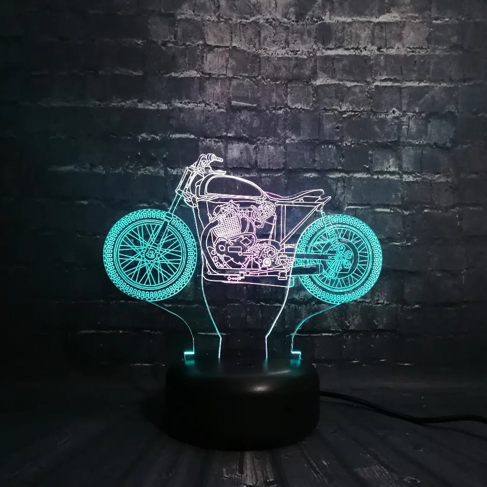 Новинка 3D лампа Mixcolor мотоцикл USB ночник настроение насекомые детские игрушки RGB
