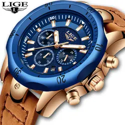 2019 LIGE синие мужские часы
