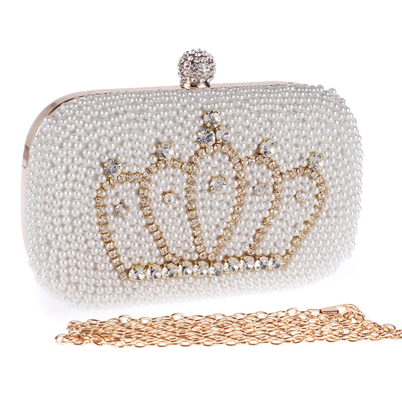 Women's Beaded Clutch Bag with Lots of Pearls, Vintage Day Clutch with Removable Chain, Messenger Bag Women's Beaded Clutch Bag with Lots of Pearls, Vintage Day Clutch with Removable Chain, Messenger Bag