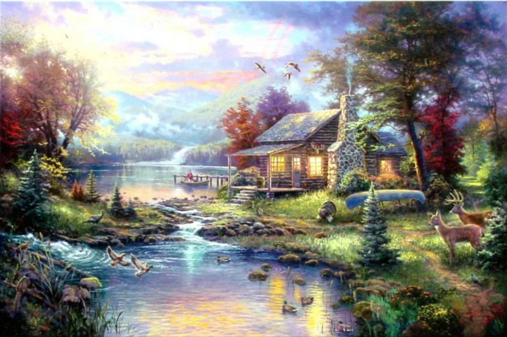 

T K Oil Painting- Nature's Paradise