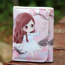 Сливовый цветок Девушка Кожаный Модный женский кошелек Роскошный бренд известный короткий мини Hasp Кошельки для кредитных карт ручной ремешок