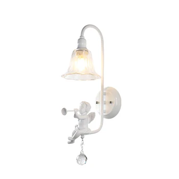 Simple and modern wall lamp bedroom living room bedside corridor wall creative led corridor angel Nordic small lamp modern minimalist circle led bedside wall lamp post modern staircase corridor bedroom living room restaurant wall lamp