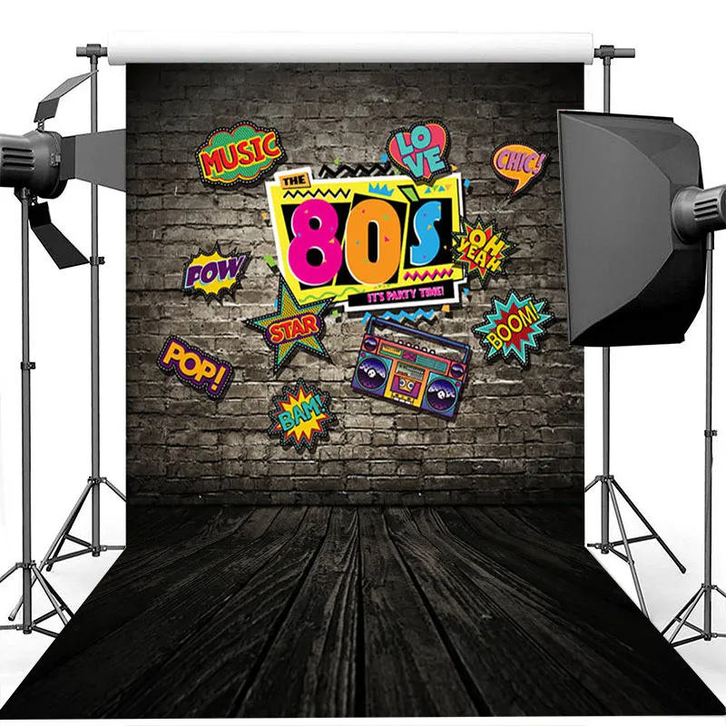Neoback 80s 90s Theme Backdrop Graffiti Wall Hip Hop Birthday