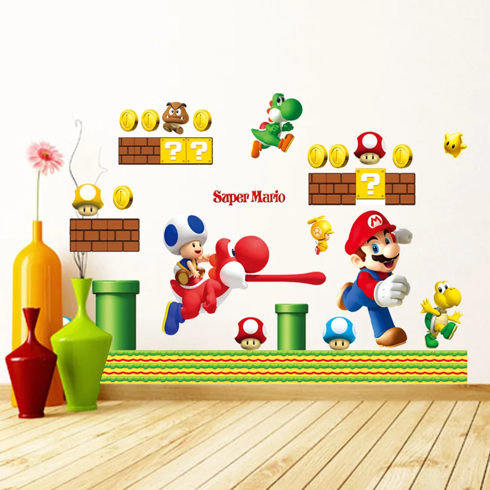  Super Mario 3D Cartoon Wall Stickers For Kids room kindergarten Decoration wall stickers Home Decor - 32659876242