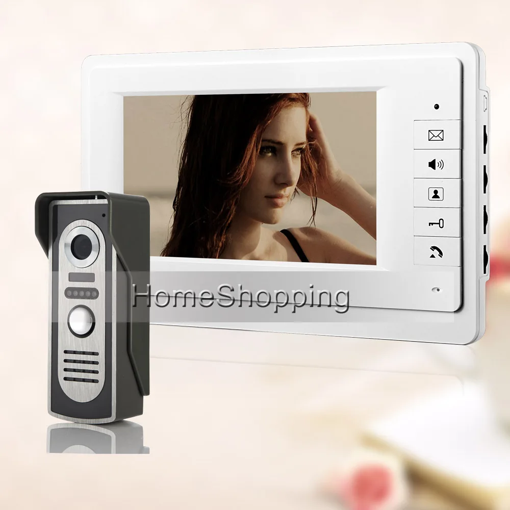 

FREE SHIPPING New 7" Color Screen Video Intercom Door Phone System 1 White Monitor + Outdoor Doorbell Camera In Stock Wholesale
