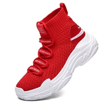 Zeeohh/высокие кроссовки с принтом акулы; женские вязаные дышащие носки; обувь на толстой подошве; sapato feminino; Цвет черный, белый; прогулочная обувь