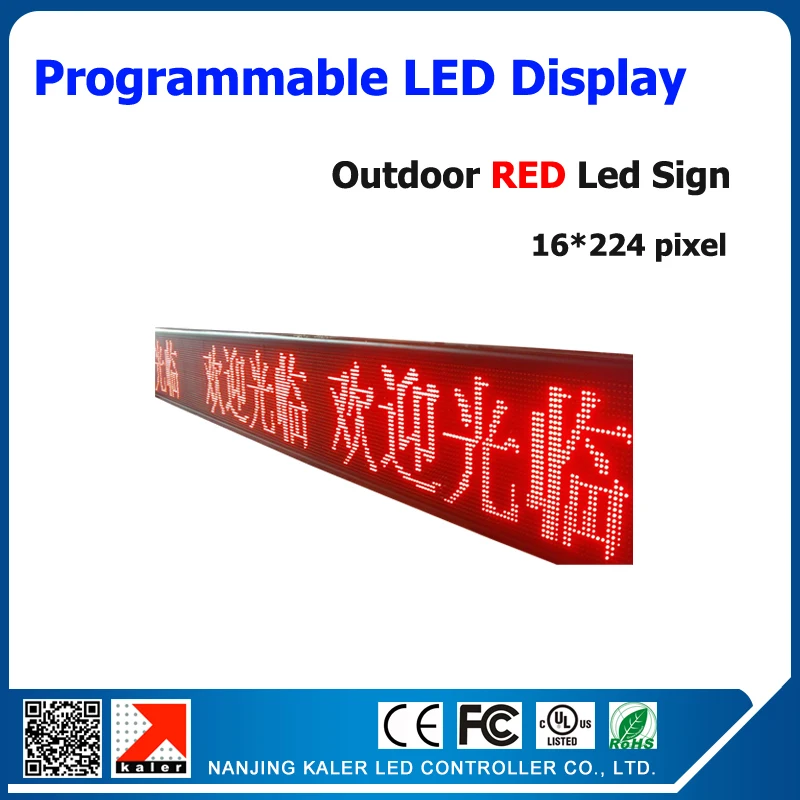 

16*224 pixels P10mm 1/4 scan Outdoor LED Sign Programmable Scrolling Waterproof Message Display Board Running Text LED Sign