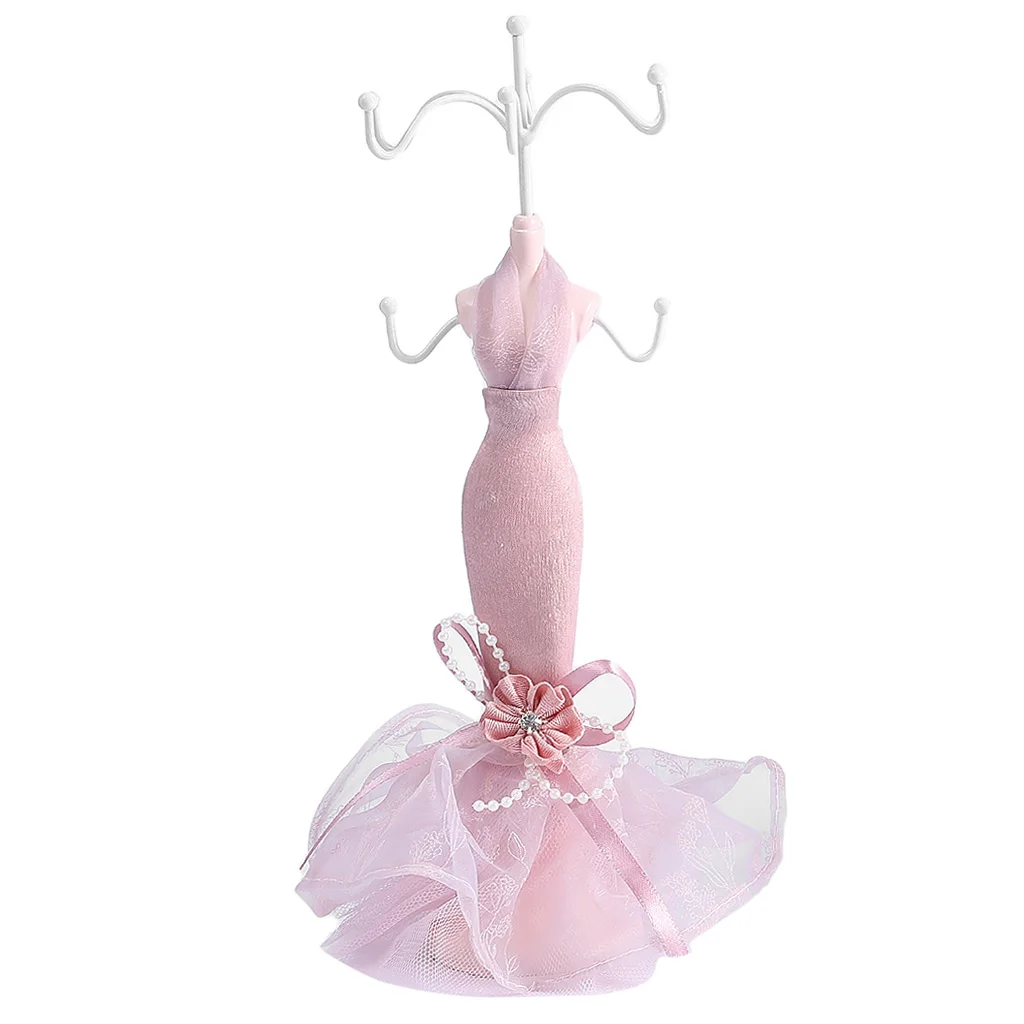 MagiDeal Lady Evening Dress Gown Earring Necklace Jewelry Hanging Holder Stand Rack