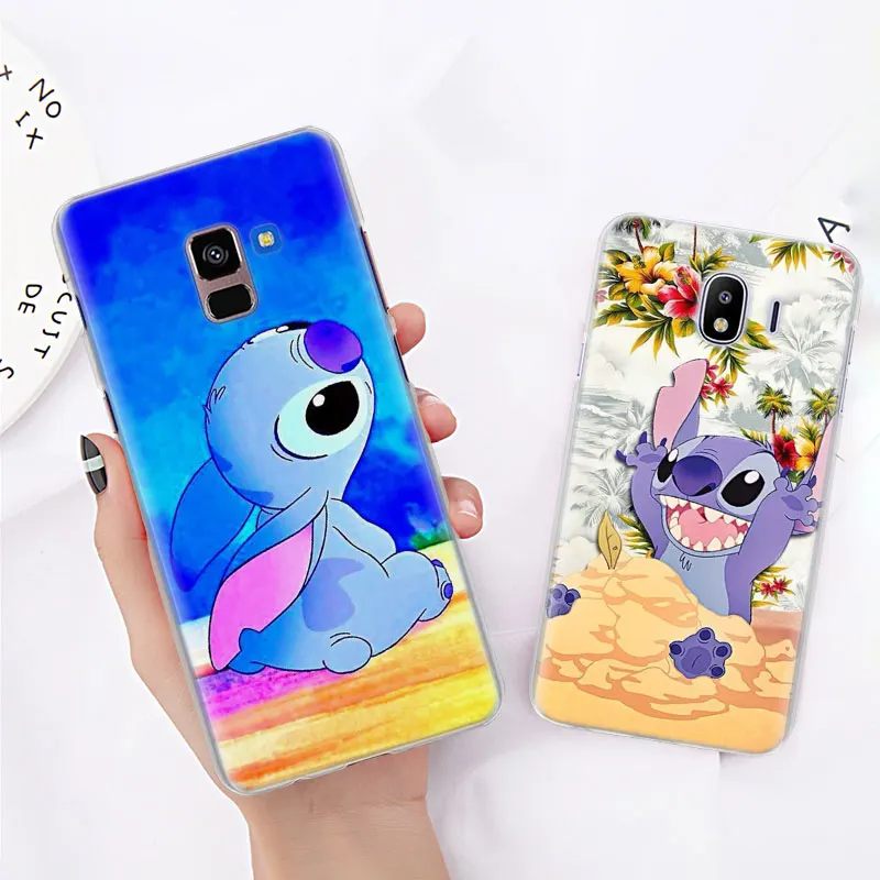 Милый чехол для телефона Lilo Stitch s для samsung Galaxy J4 J6 Plus J8 A40 A50 A60 A70 A80 жесткий чехол из поликарбоната