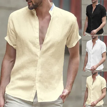 

Are you sure not to click in and see Men's Baggy Cotton Linen Solid Short Sleeve Button Retro Shirts Tops Blouse S-2XL