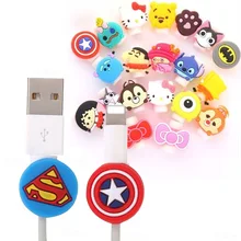Милый мультяшный кабель Защитная крышка передачи данных Шнур Защита силиконовый USB зарядное устройство гарнитура Dataline протектор для хранения дома и офиса