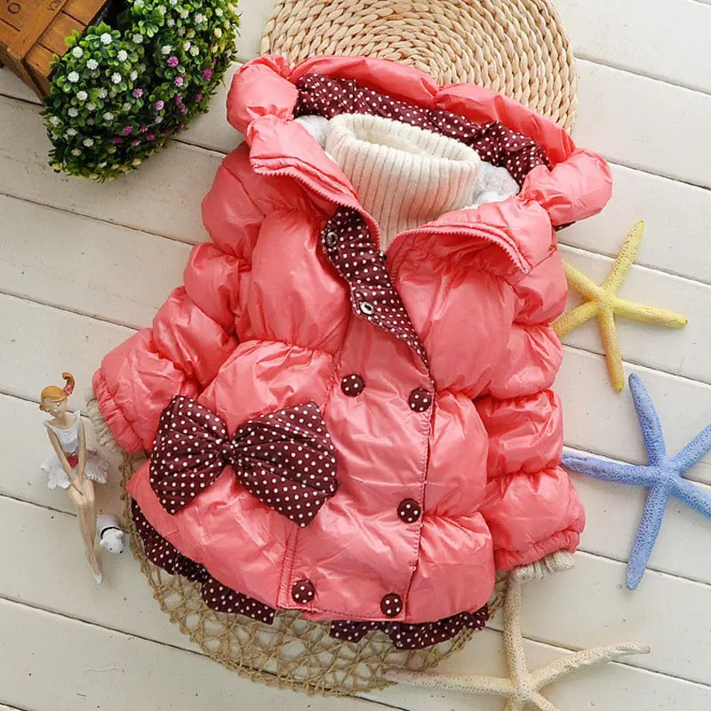 2017 Kids Baby Girl Winter Coat Jacket Children Outerwear Parka Hooded Jacket Kids Winter Jacket For