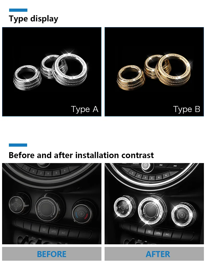 Car Console Multimedia Knobs Covers Interior Decoration for BMW Mini Cooper F54 F55 F56 F57 F60 Countryman Accessories (2)