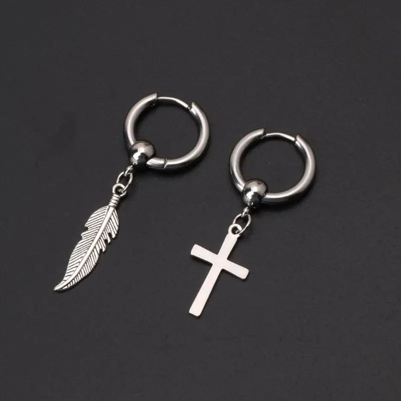 Korean Hot sale Hip Cool Pop Jewelry Earrings V DNA Long Men Bangtan Boys Hoop Chain Drop Unique Earrings 2020 Stud Earrings