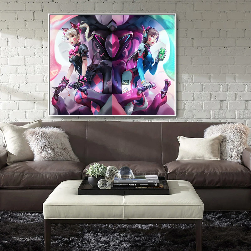 

DIY 3D Diamond Embroidery, Cross Stitch, "Twin Cute Sexy D.VA" Overwatch, Full Square & Round Diamond Painting, Home Decor