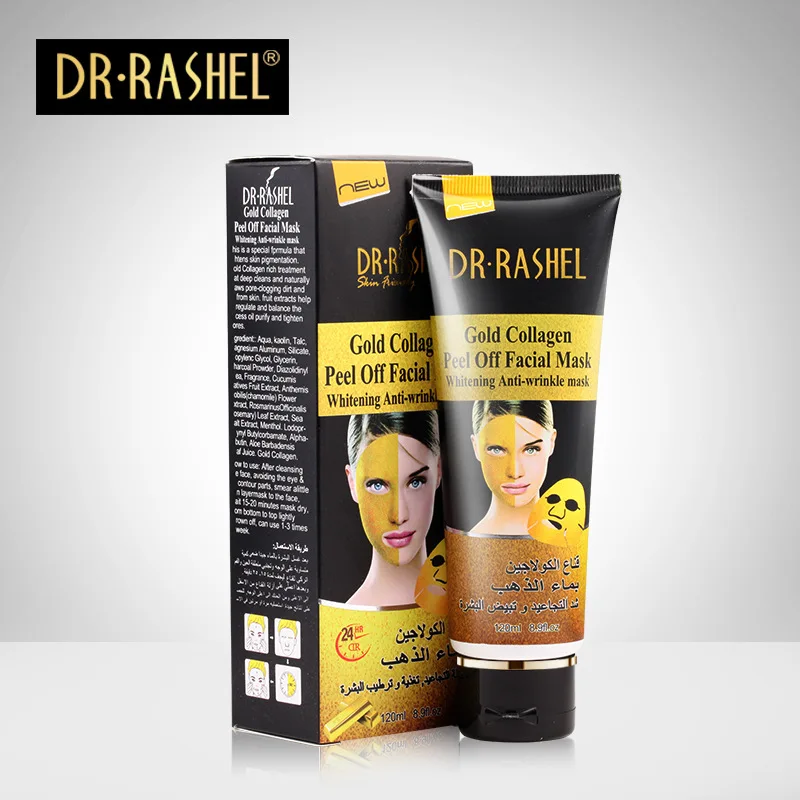 

DR.RASHEL Face Mask Gold Collagen Peel Off Mask Facial Maske Whitening Anti-Wrinkle Masker Beauty Face Masks 120 ML