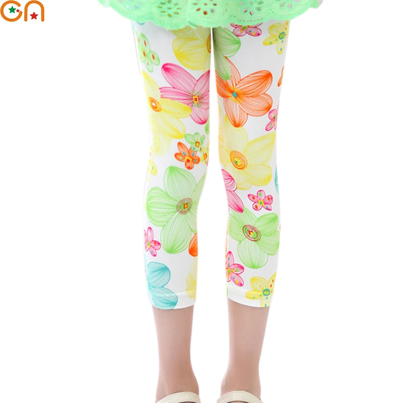 

Baby leggings girl Flowers 9 points pants Children Toddler fashion Cat pants Spring / Summer high quality Kids clothing 3-11 yrs