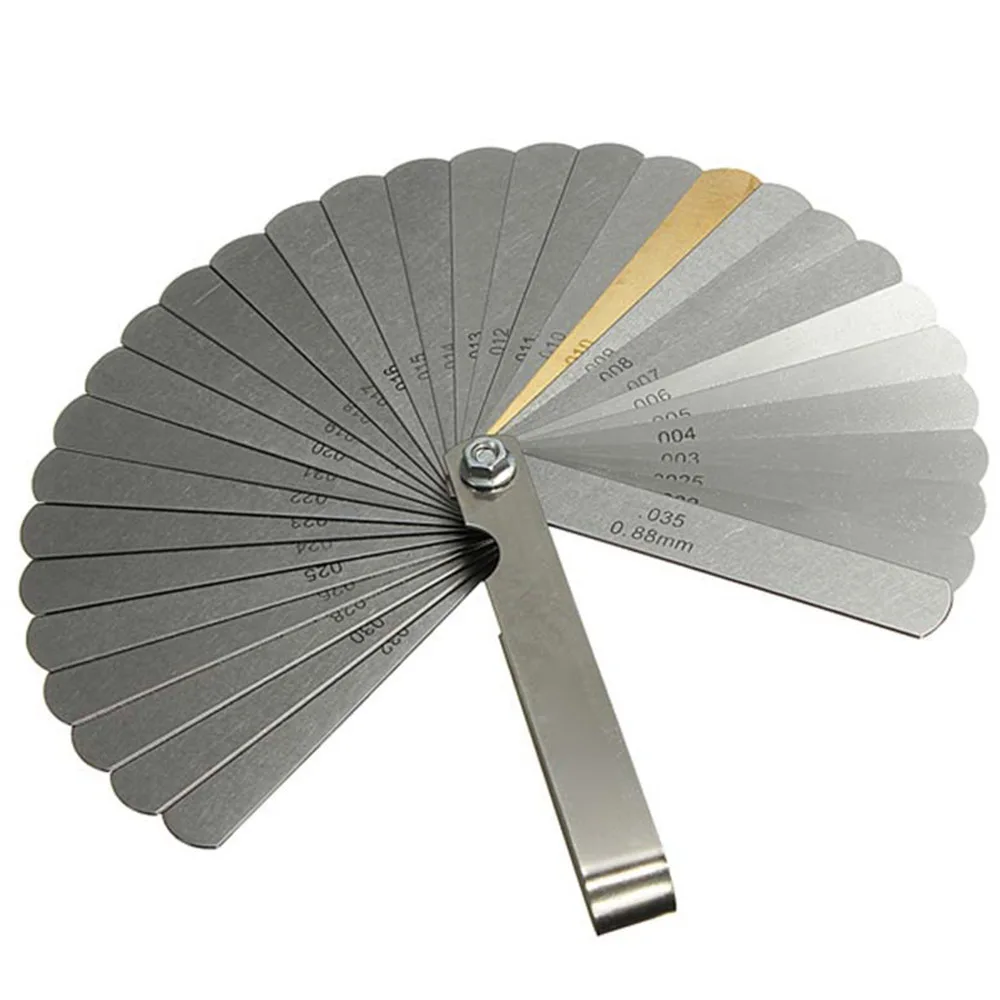 

32pcs/set Rangefinder Feeler Gauge Valve Teaching Feeler Gauge 0.04-0.88 mm Clearance Size.0015-.035 Copper Sheet