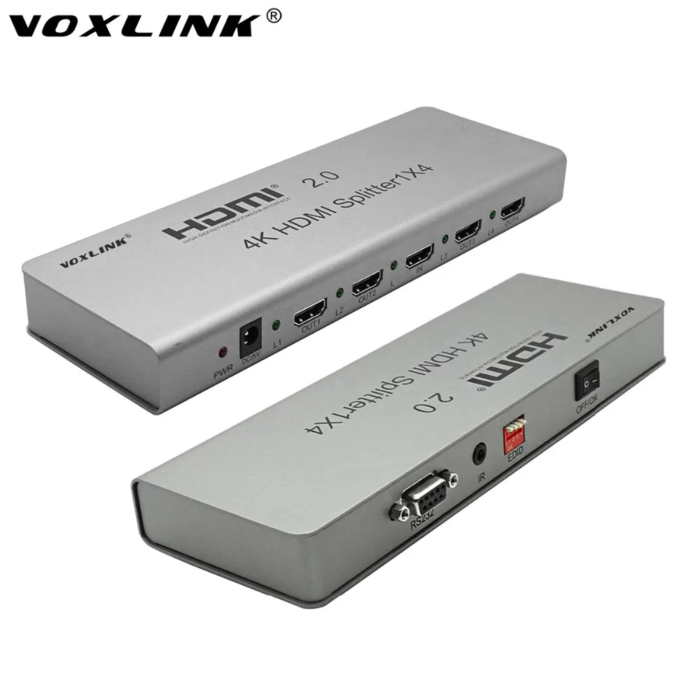 Voxlink Full HD 1x4 HDMI Splitter 4 портовый концентратор повторителя V2.0 3D 1080 P К X 2 Поддержка ИК