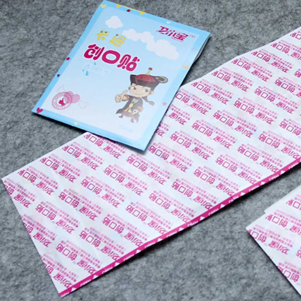 100 шт водонепроницаемый дышащий милый мультфильм группа помощи гомеостатический самоклеющийся бинты аптечка первой помощи комплект для детей