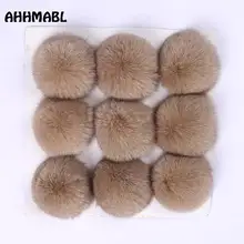 9 шт. большой натуральный Лисий Мех помпоны 10 см помпон с помпоном DIY зимние брендовые новые женские вязаные шапки Skullies Beanies сапоги