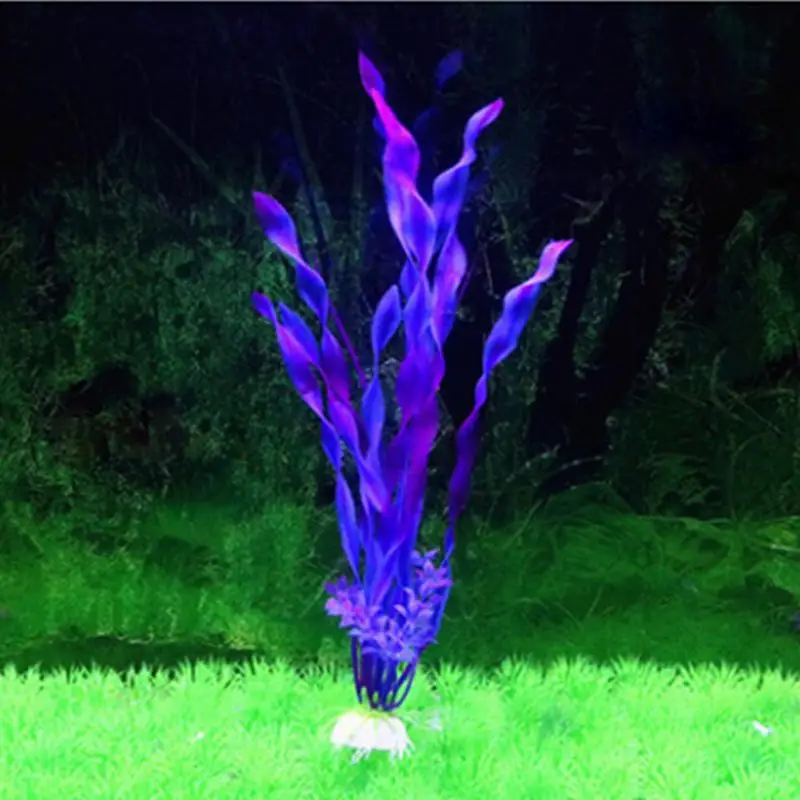 Искусственный аквариум с травой украшение ламинария Аквариум Ландшафтный дизайн растения Украшение 31 см - Цвет: Purple